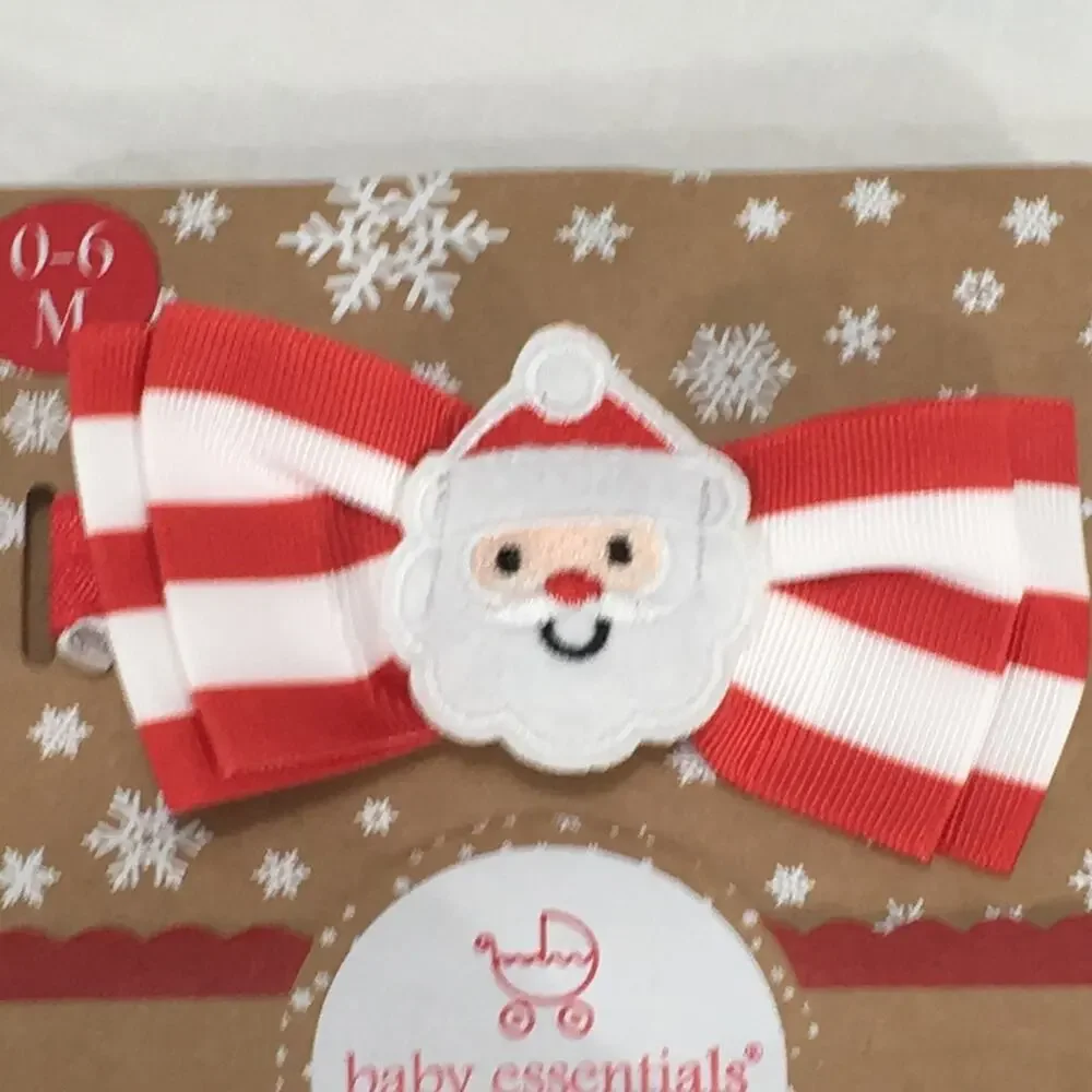 Baby Essentials Santa Headband and Socks Red White Size 0-6 Months